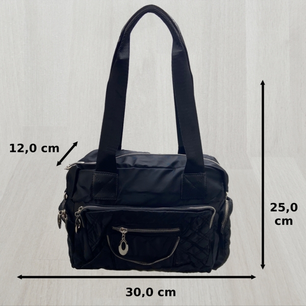 Produktbild flevado Damen Handtasche Schultertasche Frauen/Jugend viel Stauraum schwarz